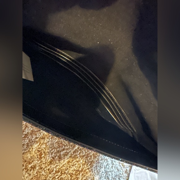 Rebecca Minkoff Glitter Leo Saffiano Leather Envelope Clutch Bag Wallet NWT - Picture 4 of 7